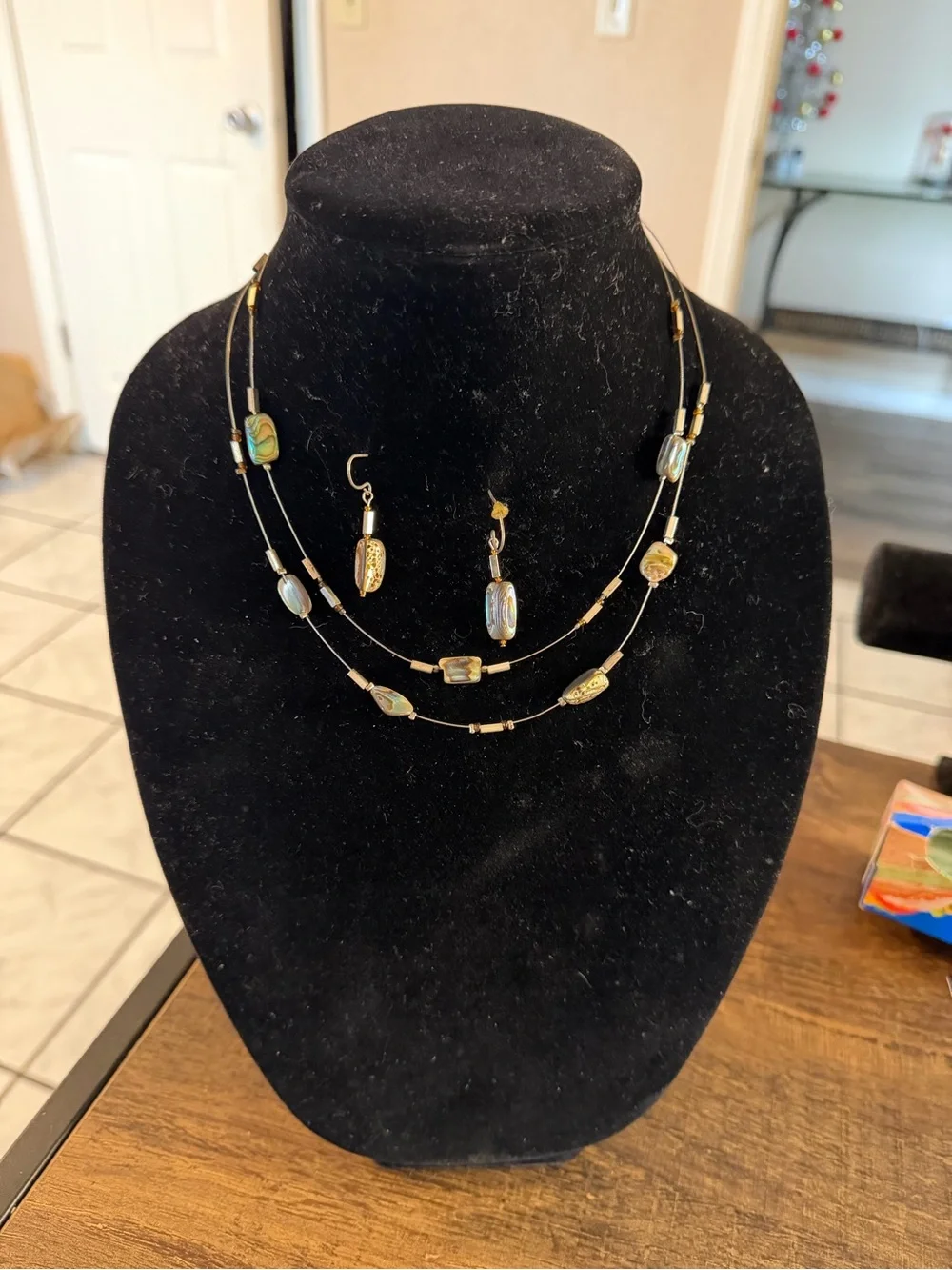 paparazzi Gold and Iridescent Beaded Layered Necklace Set